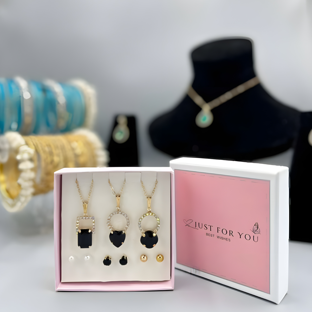 Emerald-Cut & Heart-Shaped Onyx Crystal Collection