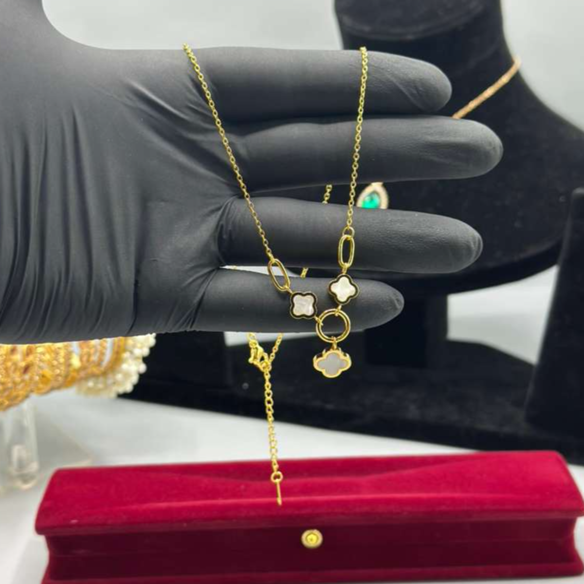 The ‘Eclipse & Gold’ Artisan Suite — Hammered Metallic Disk & Onyx Solitaire Slider Collection