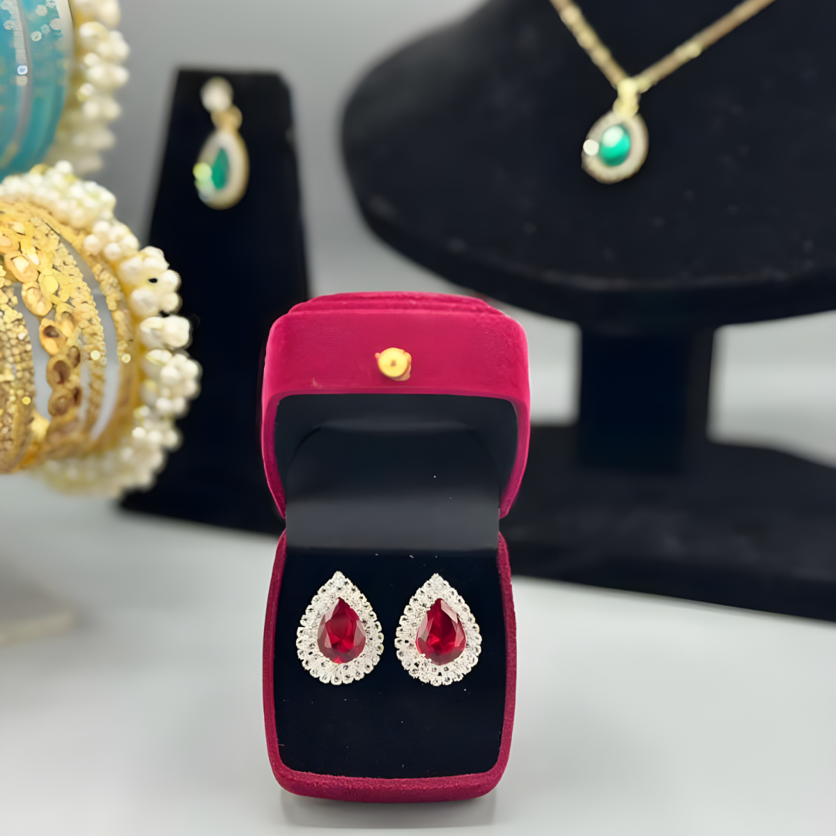 The ‘Lucky Aura’ Signature Earrings — Clover Motif Drop & Stud Collection