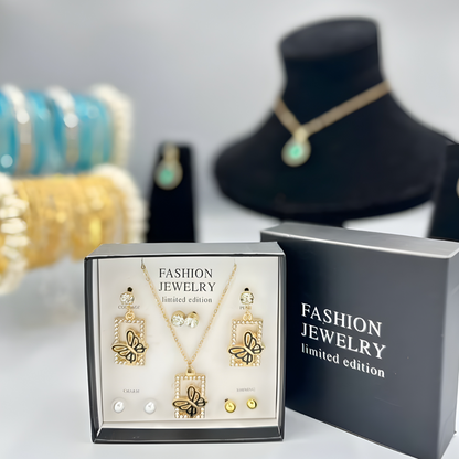 The ‘Monarch’ Limited Edition Butterfly Jewelry Suite — Necklace & Multi-Stud Collection