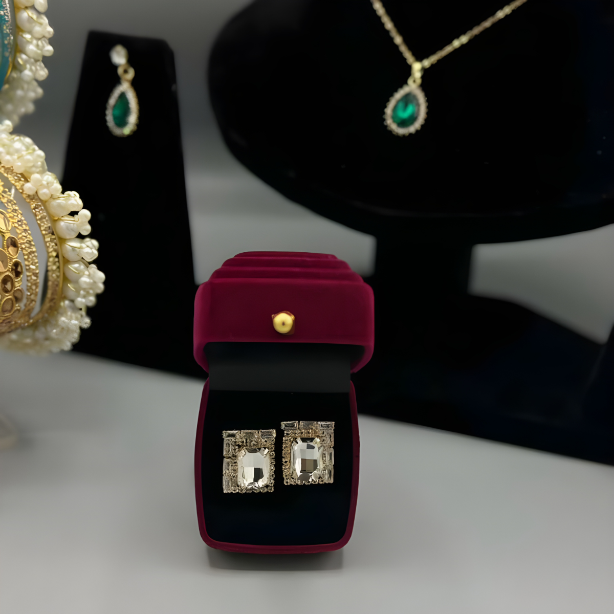 The ‘Brilliance Essence’ Stud Suite — Classic Solitaire & Radiant Halo Earring Collection