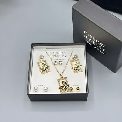 The ‘Monarch’ Limited Edition Butterfly Jewelry Suite — Necklace & Multi-Stud Collection