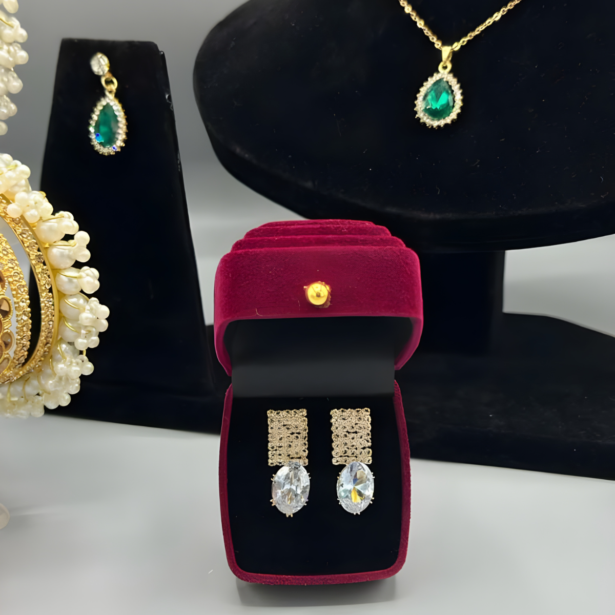 The ‘Brilliance Essence’ Stud Suite — Classic Solitaire & Radiant Halo Earring Collection