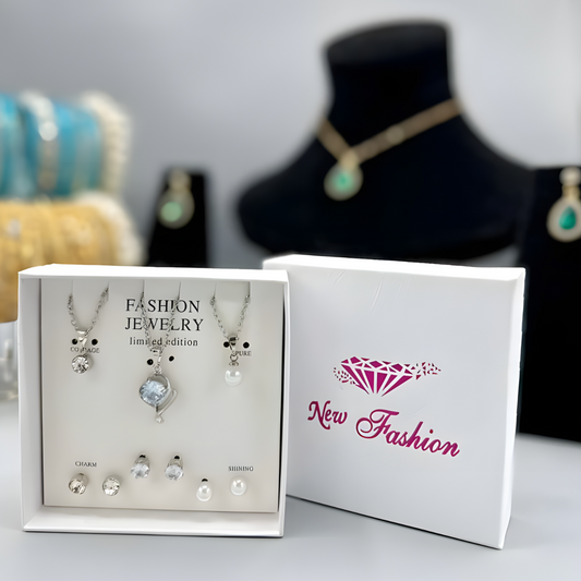 The ‘Eternal Glow’ Curated Jewelry Suite — Brilliant Crystal Solitaire & Lustrous Pearl Collection