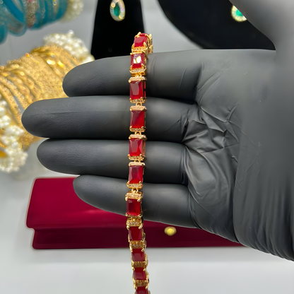 The ‘Royal Embrace’ Bracelet Suite — Crowned Heart & Radiant Geometric Slider Collection