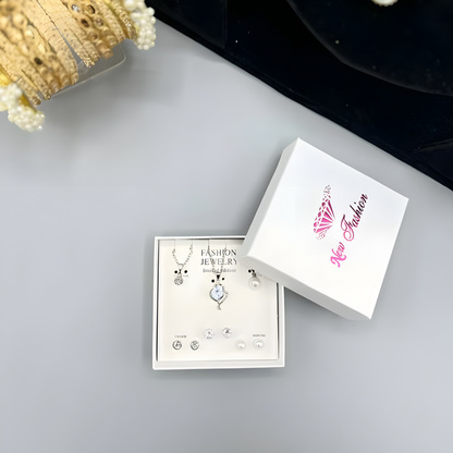 The ‘Eternal Glow’ Curated Jewelry Suite — Brilliant Crystal Solitaire & Lustrous Pearl Collection