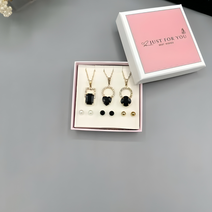 Emerald-Cut & Heart-Shaped Onyx Crystal Collection