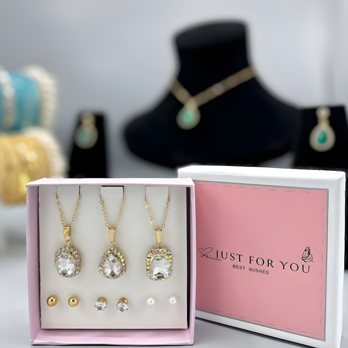 The ‘Luxe Palette’ Mixed Crystal Suite — Violet & Cerulean Geometric Collection